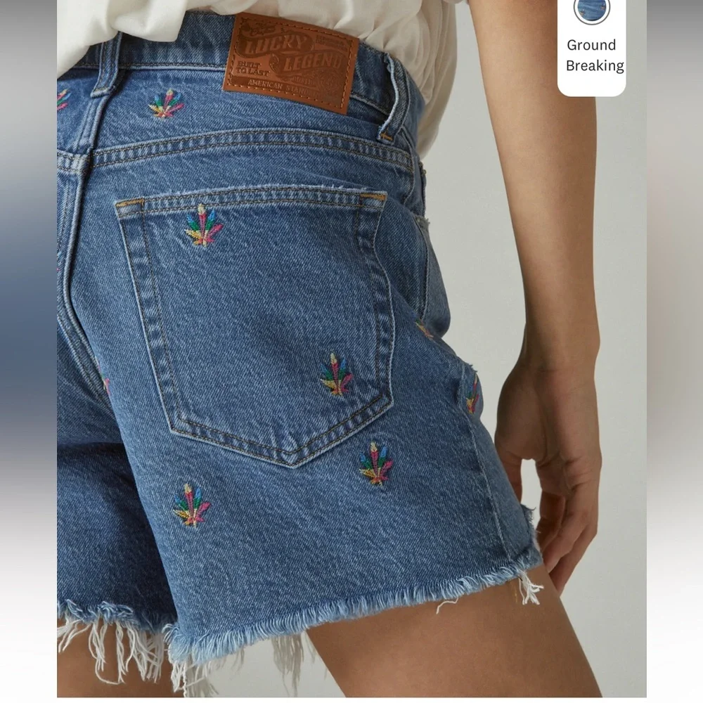 Lucky Brand | Lucky Legend 90s Midi Shorts Embroidered High Rise 5